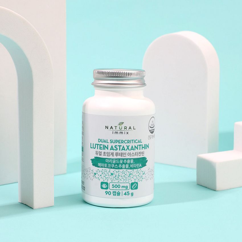 듀얼 초임계 루테인 아스타잔틴 빌베리 100mg (3개월분) 눈건강 90캡슐, 1개