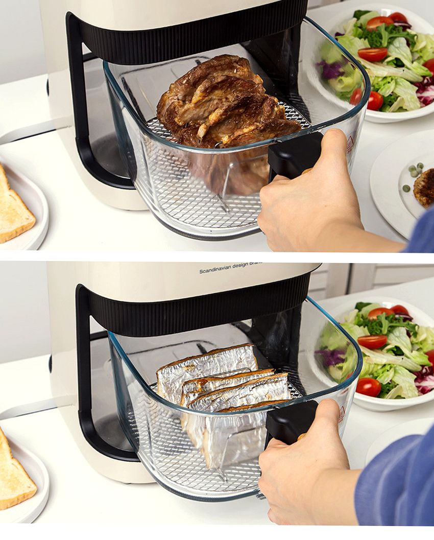 모즈스웨덴 글라스 에어프라이어 4.2L MA-5000G 아이보리 에어프라이기
